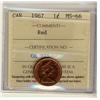 Image 1 : 1967 1¢ ICCS MS66 Full Red, A superb GEM example.