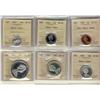 Image 1 : 1967 1¢ to $1.  Set of 6 coins all ICCS SP65 Heavy Cameo except for 5¢ which is SP64.