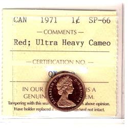 1971 1¢ ICCS SP66RD Ultra Heavy Cameo.