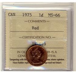 1975 1¢ ICCS MS66 Full Red, A superb GEM example.
