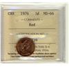 Image 1 : 1976 1¢ ICCS MS66 Full Red, A superb GEM example.