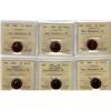 1978 1¢  1980, 1981, 1982, 1983 Near Beads, 1985 Blunt 5,  Lot of 6  coins all certified  ICCS MS67 