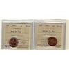Image 1 : 1985 1¢ Blunt and Ptd ICCS MS65 Red, Lot of 2 coins