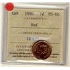 Image 1 : 1990 1¢ ICCS MS66 Full Red, A superb GEM example.
