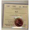 Image 1 : 1997 1¢ ICCS MS67 Full Red, A superb GEM example.
