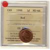 Image 1 : 1998 1¢ ICCS MS66 Full Red, A superb GEM example.