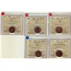 Image 1 : 1998, 2002P, 2007, 2003P New Eff, 2004 P, Lot of 5 coins all ICCS MS66 Full Red, A superb GEM exampl