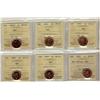 Image 1 : 1998, 2002, 2003P, 2003 New Effigy, 2007, 2008, 1¢ ICCS MS65 Red,  Lot of 6 coins,