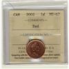Image 1 : 2002 1¢ ICCS MS67 Full Red, A superb GEM example.