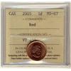 Image 1 : 2005 1¢ ICCS MS67 Full Red, A superb GEM example.