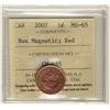 Image 1 : 2007 1¢ Non Magnetic ICCS MS65 Full Red, A superb GEM example.