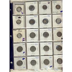 1870-1962 5¢.  Lot of 42 pcs all mixed dates.  Good to VF.  Should be viewed.