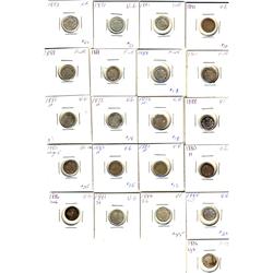 1872H (2), 1880H (2), 1881H, 1883H, 1885 Lg. 5 (2), 1886 Sm.6 (3), 1886 Lg.6, 1888 (4), 1891 (3), 18