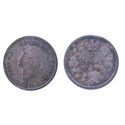 1874H 5¢ Plain 4 ICCS MS64.  Superb strike with full underlying lustre.