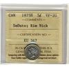 Image 1 : 1875H SmDt ICCS VF20.  Designated rim nick.