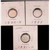 Image 1 : 1880H, 1881H & 1885 5¢.  Lot of 3 coins VF to EF.