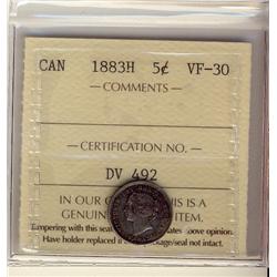 1883H 5¢ ICCS VF30. A better date.