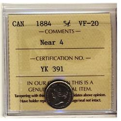 1884 5¢ Near 4 ICCS VF20.
