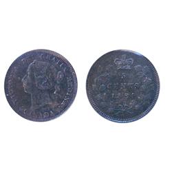 1884 5¢ Near 4 ICCS MS62.  Superb and attractive irridescent toning with full underlying lustre. Exc