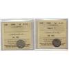 Image 1 : 1885 F15 & 1889 F12 5¢.  Lot of 2 ICCS graded coins.