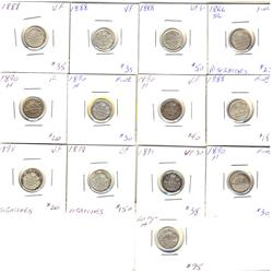 1886 Sml to 1903H Lg H 5¢.  Lot of 13 problem coins.  Includes, 1886, 1888(4), 1890H(4), 1891, 1898,