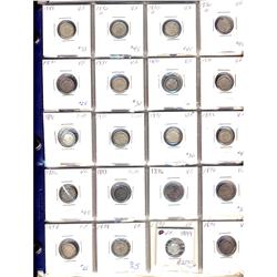 Large lot of 45 Victorian 5 cent pieces. 1888, 1890H (3), 1891 (7), 1892 (2), 1893, 1896 (2), 1898 (