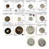 Lot of 14 coins includes; 5 cents; 1899, 1919, 1934. Ten cents; 1913 SL, 1919, 1936. 25 Cents; 1872H