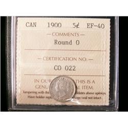 1900 5¢ Round 0 ICCS EF40.