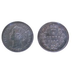 1901 5¢ ICCS MS65.  White with frostlike finish. Excellent strike with clean fields and great surfac