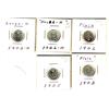 Image 1 : 1902, 1902 Sm.H, 1902 Lg.H, 1903, 1905 5¢, lot of 5 coins.  Grades vary from VF-20 to EF-45.