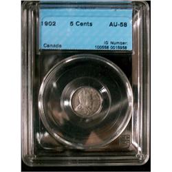 1902 5¢ CCCS AU58.