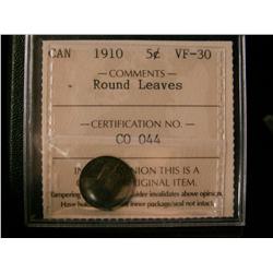 1910 5¢ RL ICCS VF30.