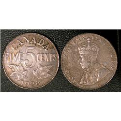 1926 5¢ Far.  Grades VF with hvy corrosion.