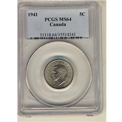 1941 5¢ PCGS MS64