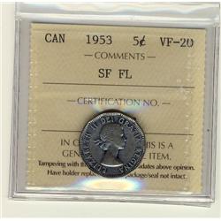 1953 5¢ SF FL Mule ICCS VF20