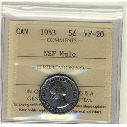 1953 5¢ NSF Mule ICCS VF20