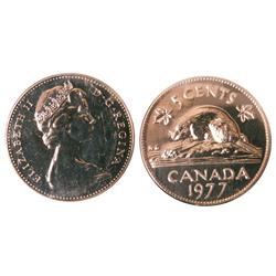 1977 5¢ ICCS MS66 Double Die 7 Numismatic BU, interesting variety.