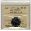 Image 1 : 1977 5¢ ICCS MS66 Double Die 7 Numismatic BU  interesting variety.