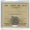 Image 1 : 1871H 10¢ ICCS EF45.