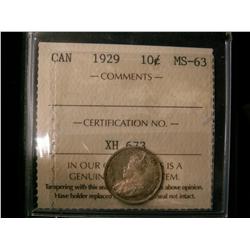 1929 10¢ ICCS MS63.