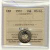 Image 1 : 1937 10¢ ICCS MS65.  Rainbow tones.