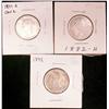 Image 1 : 1871H, 1882H & 1892 25¢.  Lot of 3 coins all F/VF.