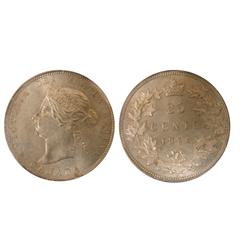 1872H Obv.2 25¢ ICCS MS65.  A superbly attractive example with light gold finish and nest to perfect