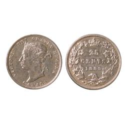 1888 25¢ EF/AU.  Nice white example with light lustre.