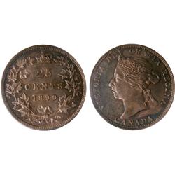 1899 25¢ ICCS MS64.  An superb example with intense tone on obverse and fully lustrous.