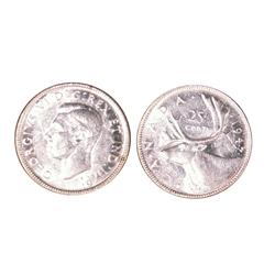 1947 Dot 25¢ EF-40, brilliant and lustrous but scratched on the obverse.