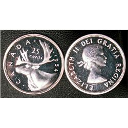 1954 25¢ PL-65, brilliant and lustrous.