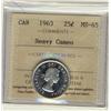 Image 1 : 1963 25¢ ICCS MS65 HEAVY CAMEO, brilliant and lustrous.