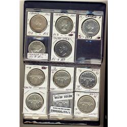 1953-1966 $1 Lot of 36 mixed silver dollars.  Grades vary from VF to Proof-like.  A few pieces clean