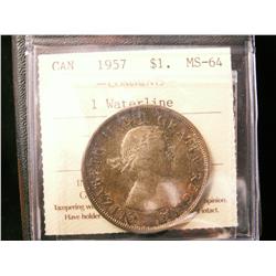 1957 $1 1 WL ICCS MS64  Scarce in this condition.